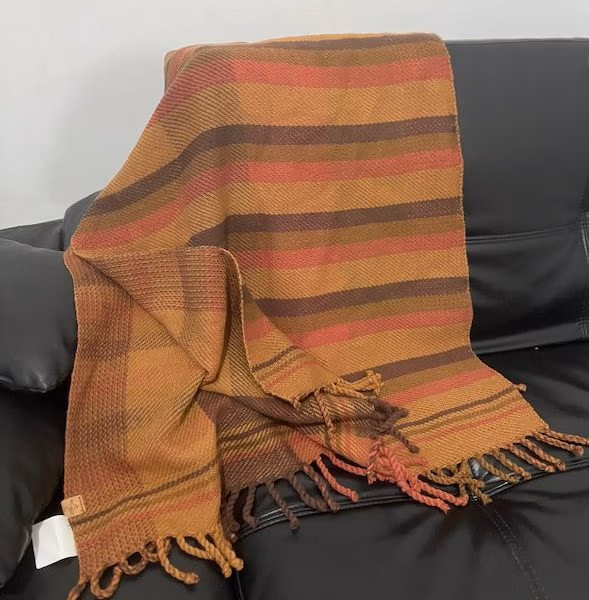 Rosewood -Handwoven- wool blanket